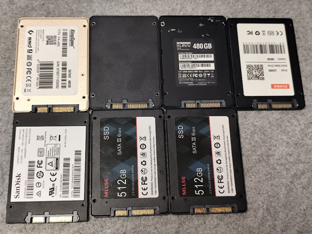 m1112 7個 中古SSD 2.5 SATA 120GB～512GB ジャンク