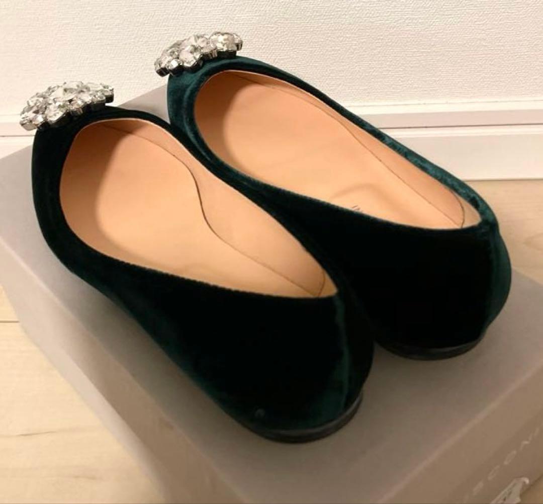 新品ファビオルスコーニFABIO RUSCONI ビジューフラットパンプス 37