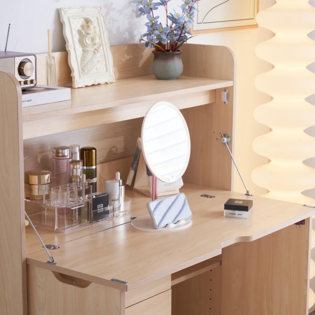 【ナチュラル】学習机 デスク パソコンデスク勉強机 折り畳み天板pcデスク