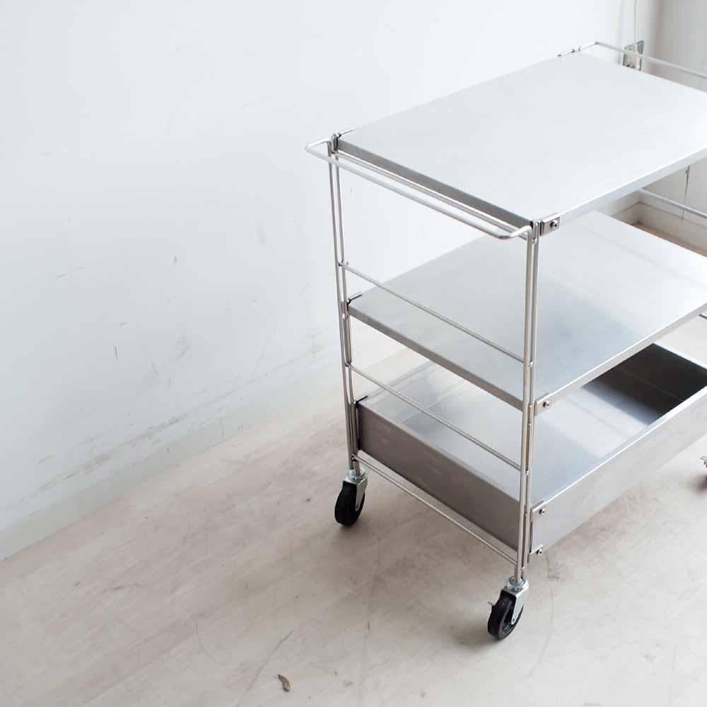 無印良品/MUJI ステンレスユニットシェルフ ワゴン ZR24309