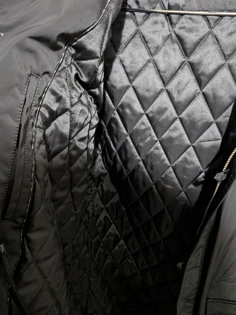 【美品】バーバリー　ブラックレーベルブラックファー付きモッズコート