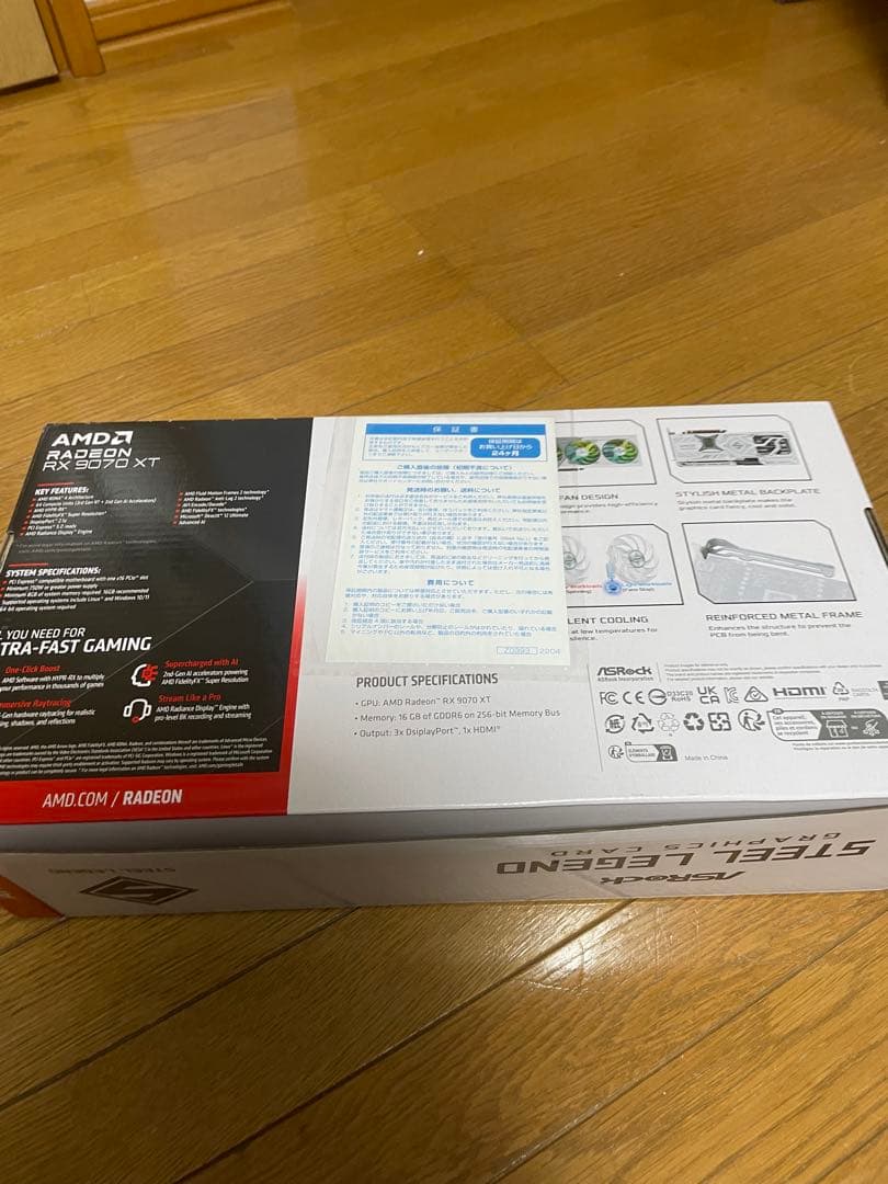 グラフィックボード・グラボ・ビデオカード ASRockSteelLegend Radeon RX 9070XT16GB