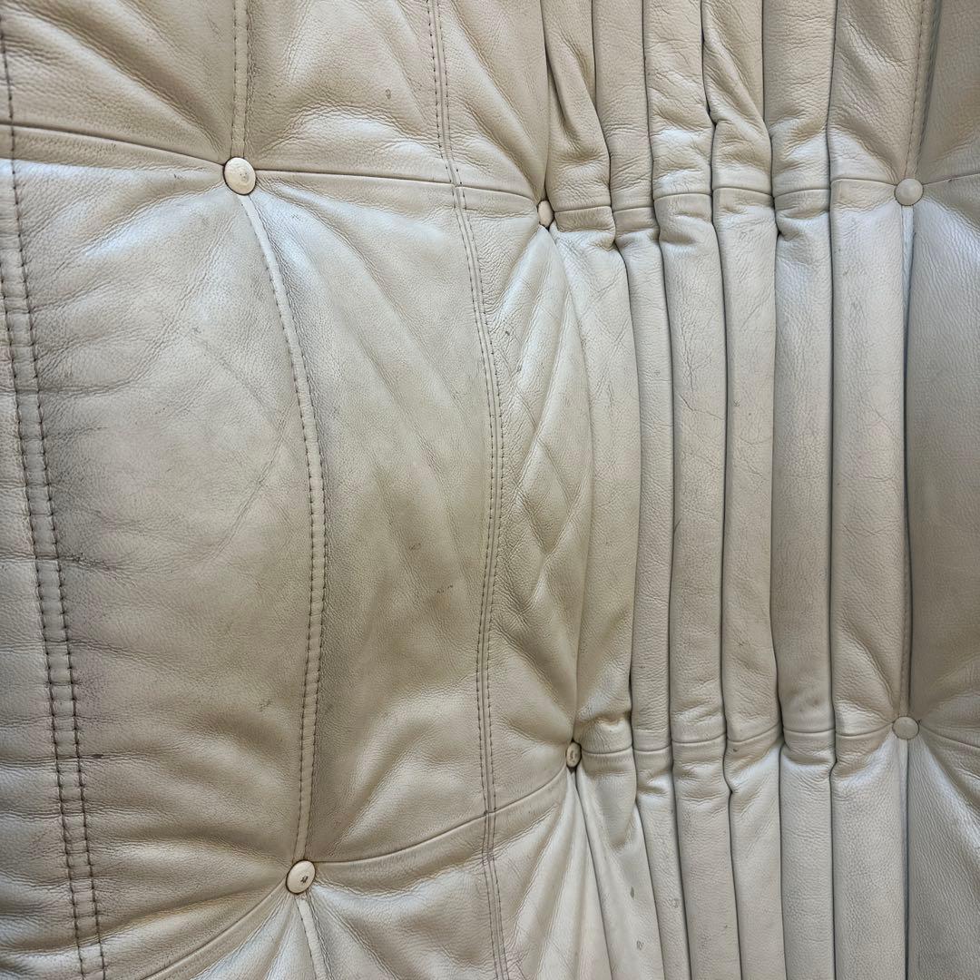 リーンロゼ　ホワイトレザー キルティングソファクッション