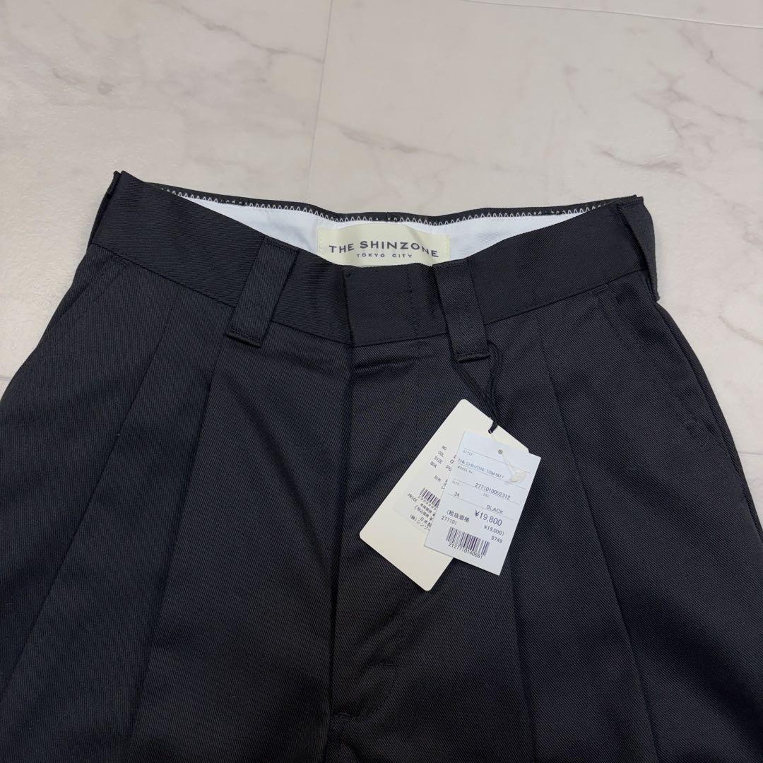 新品タグ付き！シンゾーン　トムボーイパンツ　黒　34 タックパンツ　スケーター