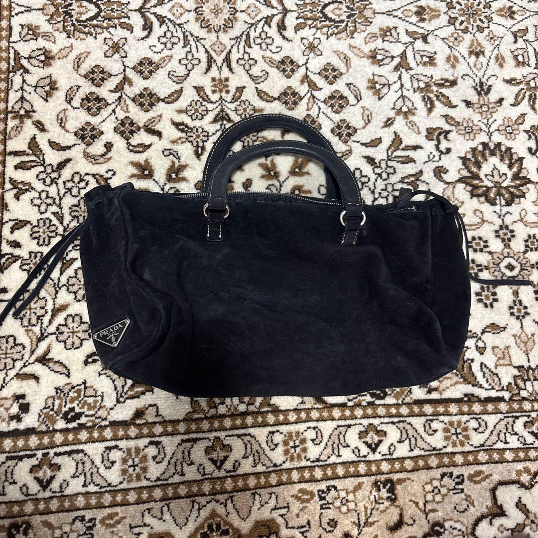 PRADA ブラック スエード バッグ