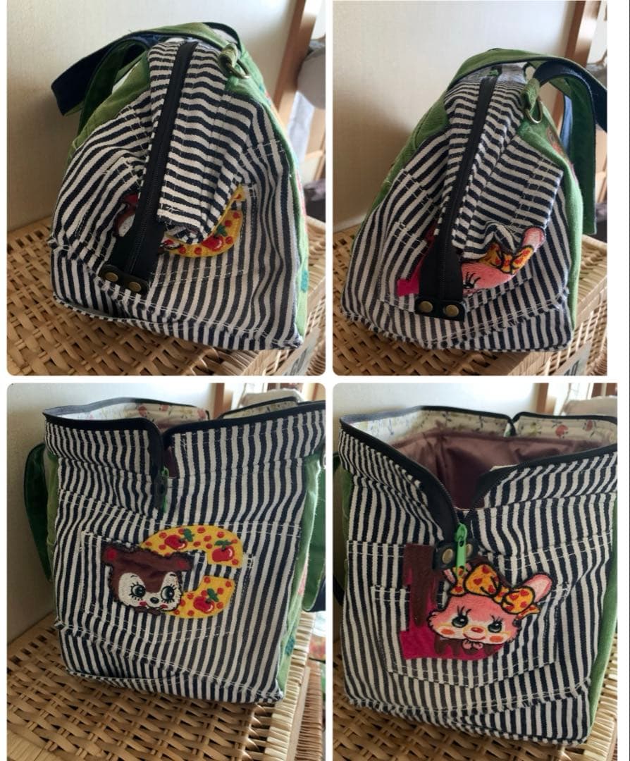 【anz.】ワイヤー口金ボストンバッグ(L)×3、ぽってりトートバッグ×2