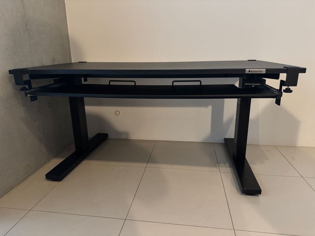 Bauhutte昇降SAゲーミングデスク ミドル120cm＋キーボードスライダー