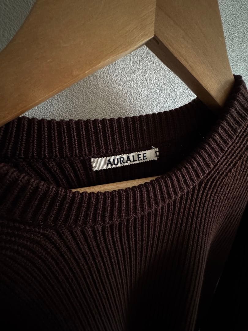 k*い様 AURALEE SUPER FINE WOOL RIB KNIT P/