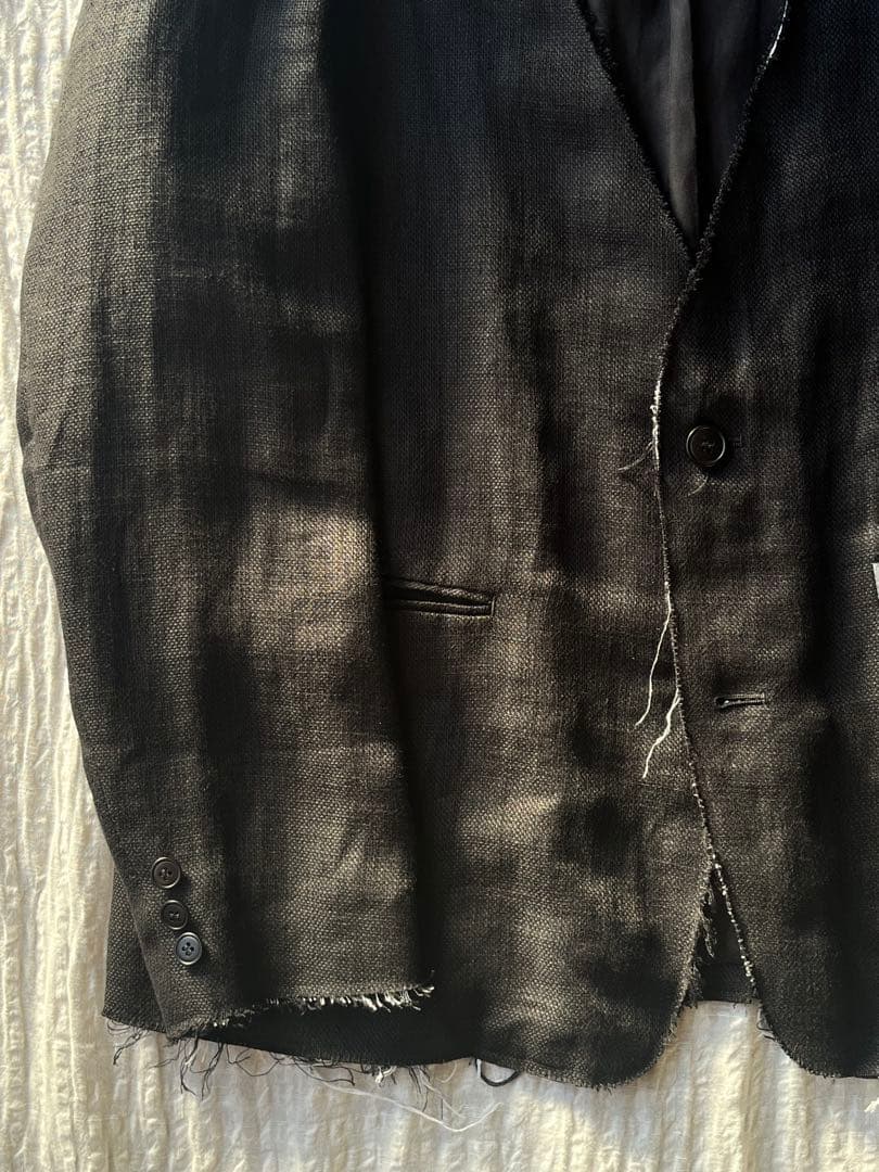 KUDOS 2020ss ノーカラーリネンジャケット　ラバーデザイン