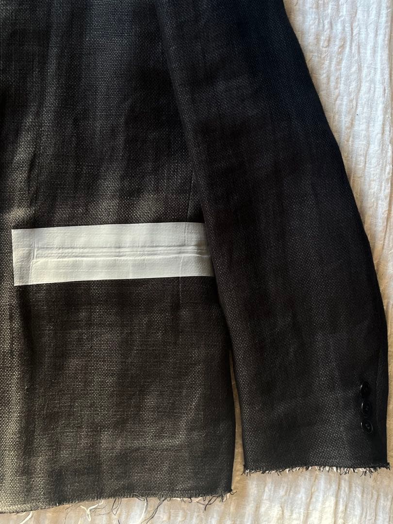 KUDOS 2020ss ノーカラーリネンジャケット　ラバーデザイン