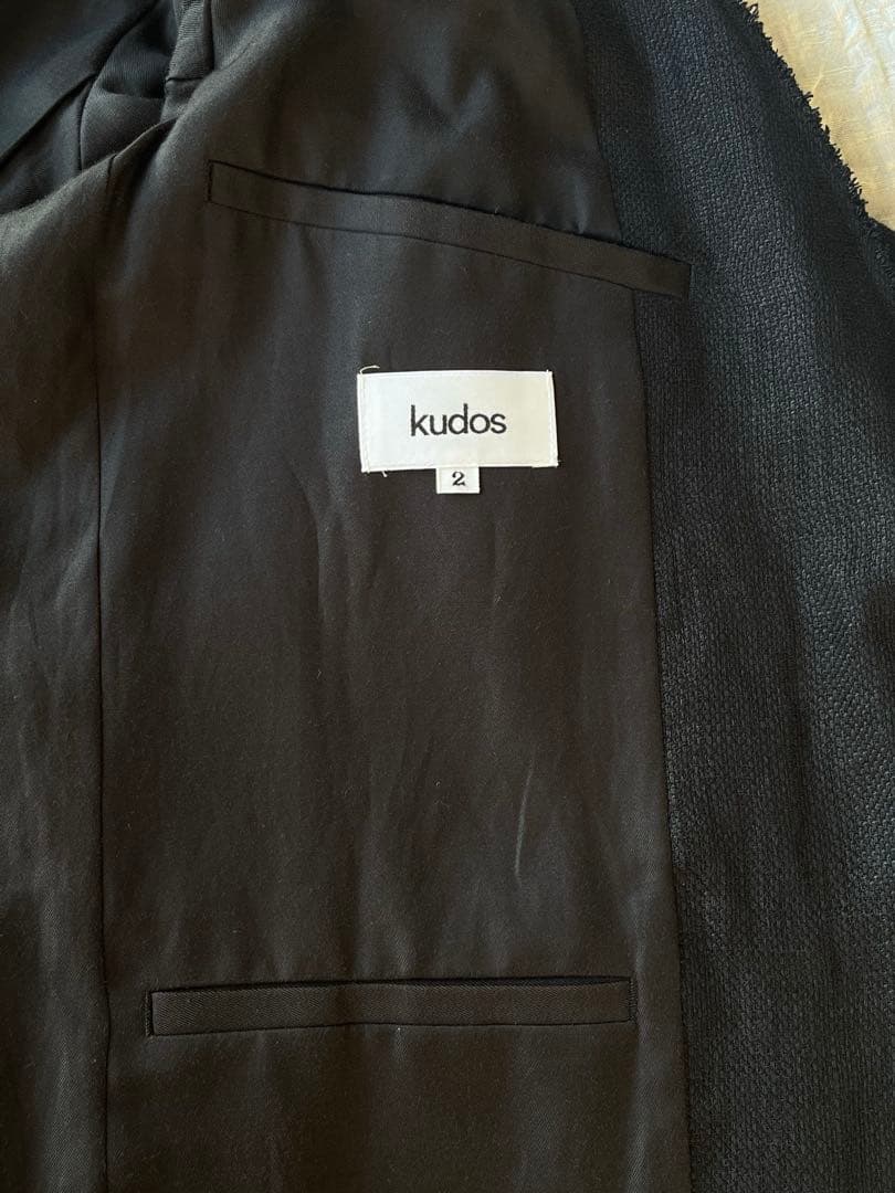 KUDOS 2020ss ノーカラーリネンジャケット　ラバーデザイン