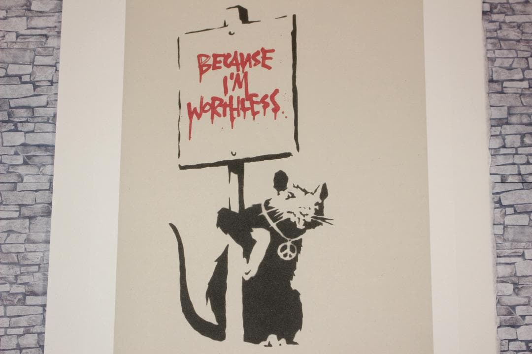 バンクシー Because I´m Worthless エスタンプリトグラフ