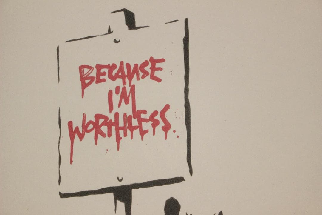 バンクシー Because I´m Worthless エスタンプリトグラフ