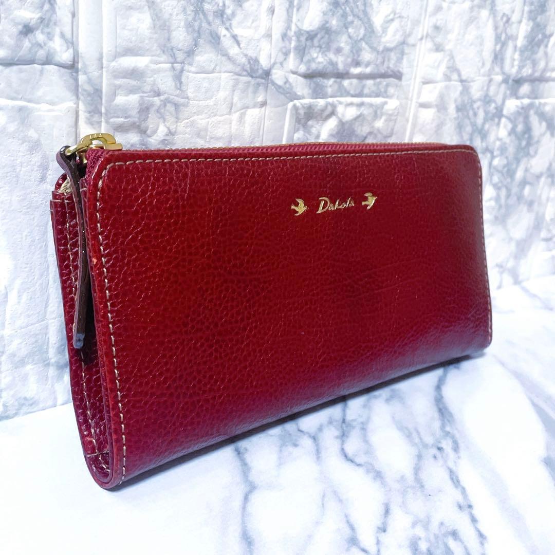 【新品✨️】Dakota(ダコタ)ラウンドジップ本革長財布 ワインレッド 日本製