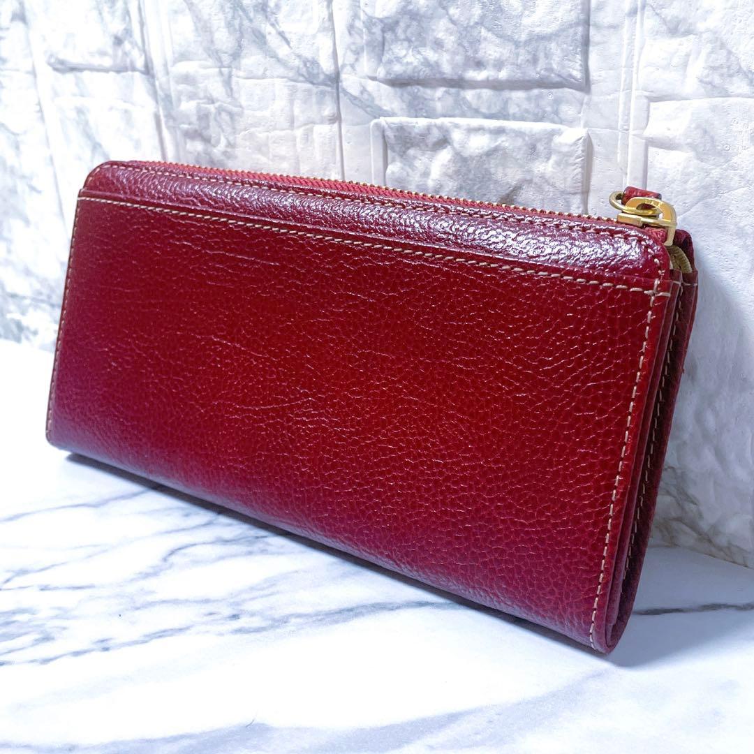 【新品✨️】Dakota(ダコタ)ラウンドジップ本革長財布 ワインレッド 日本製