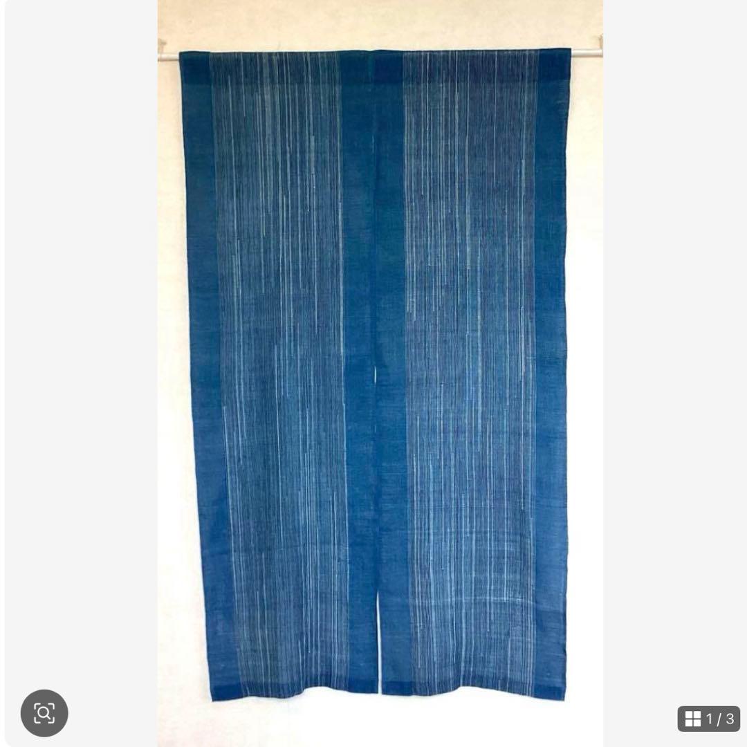 暖簾(D) ／ 手織り 藍染