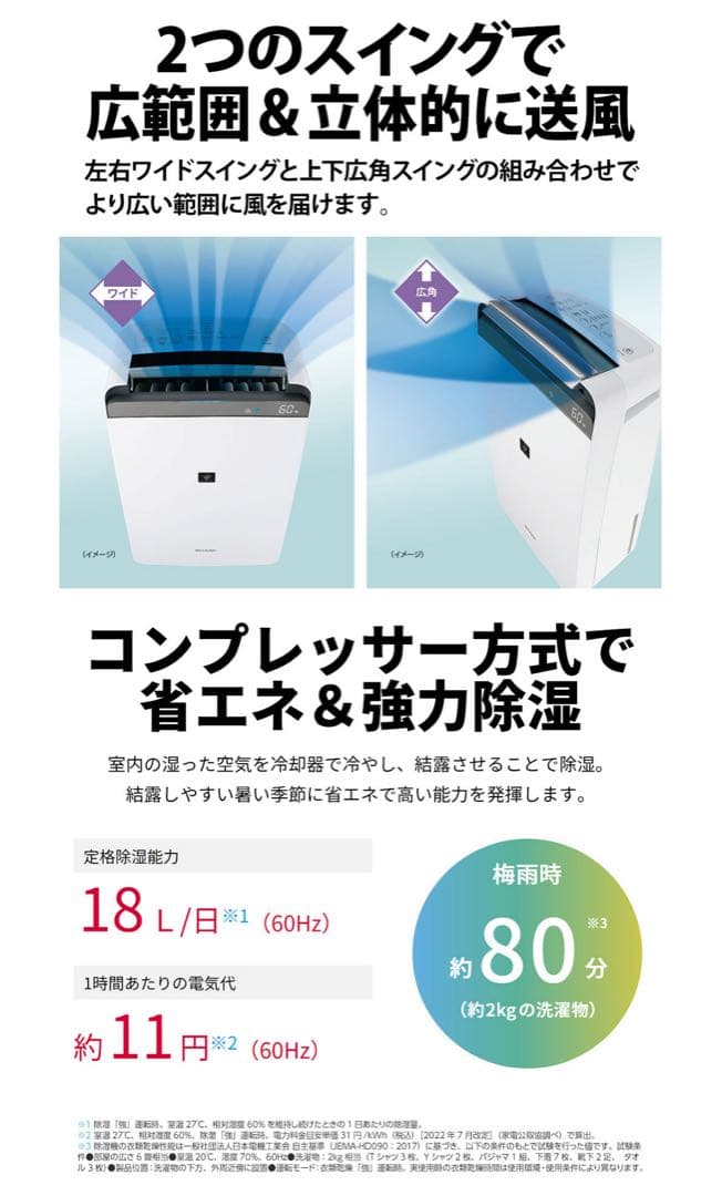 ★超美品★2025年製SHARP衣類乾燥除湿機 CV-R180(W)シャープ