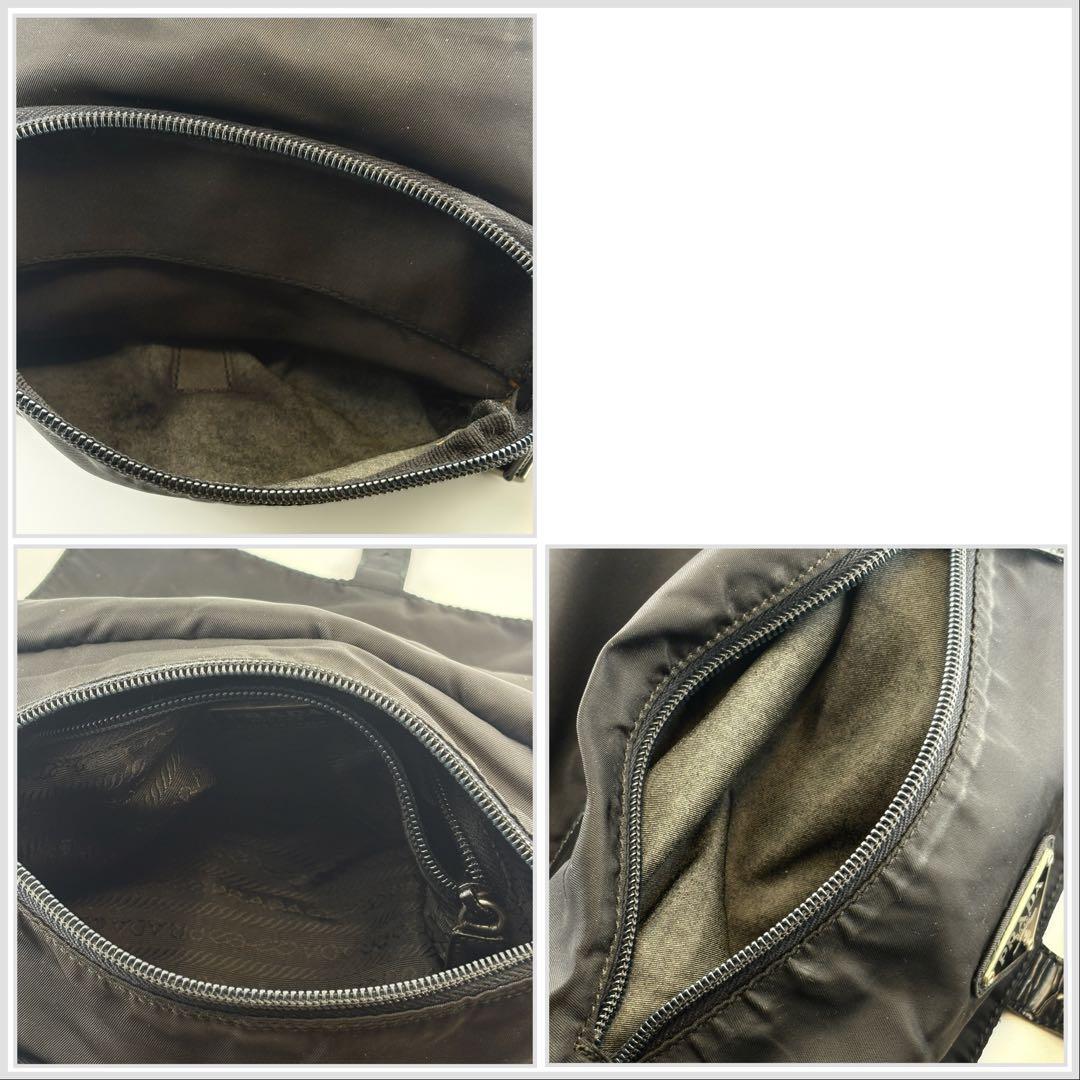 PRADAナイロン美品メッセンジャーバッグ三角ロゴブラック 斜めがけショルダー