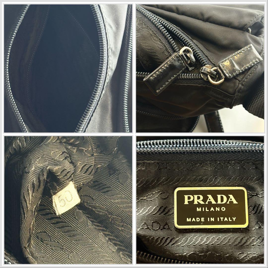 PRADAナイロン美品メッセンジャーバッグ三角ロゴブラック 斜めがけショルダー