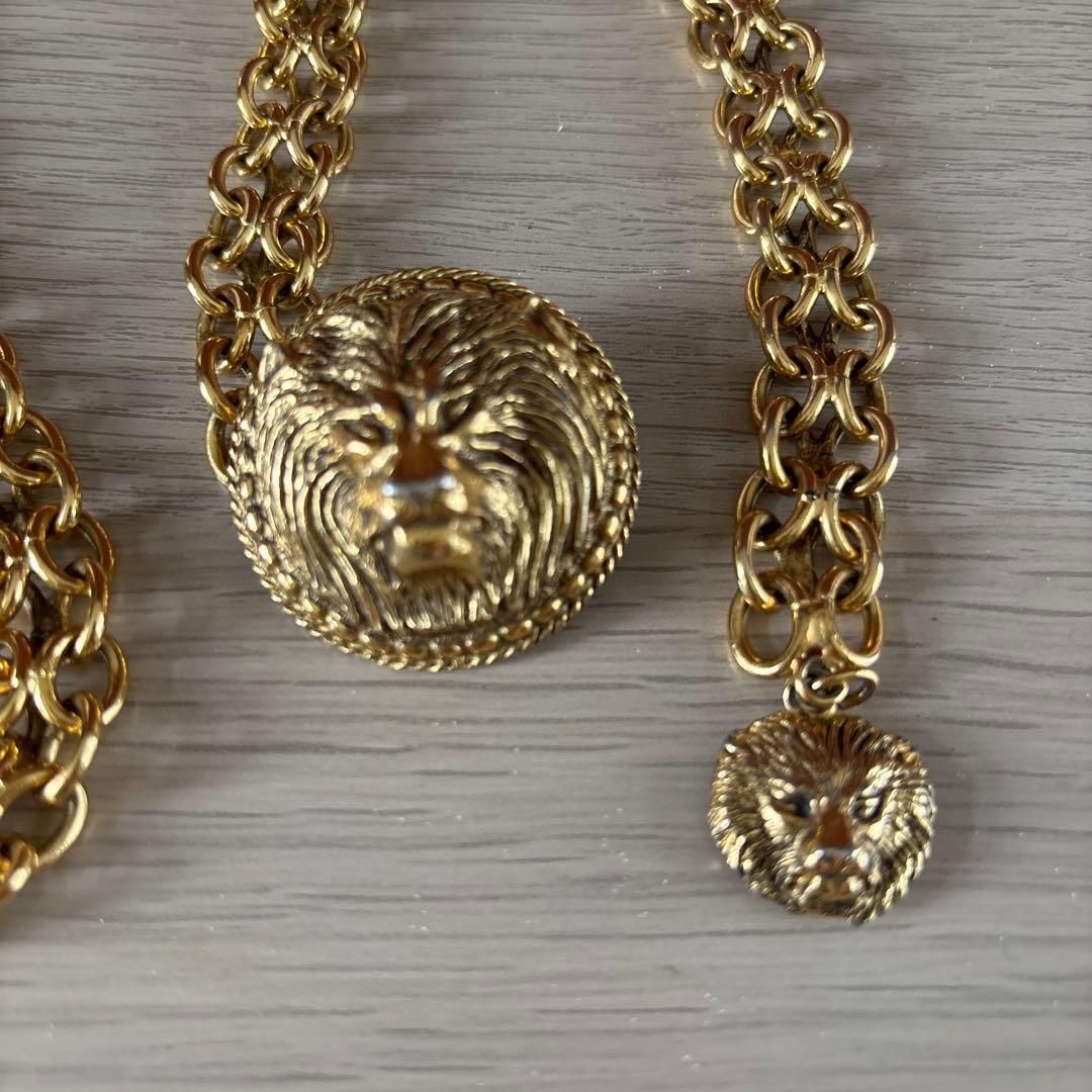 シャネルCHANELゴールチェーンベルト ビンテージ ライオンモチーフ