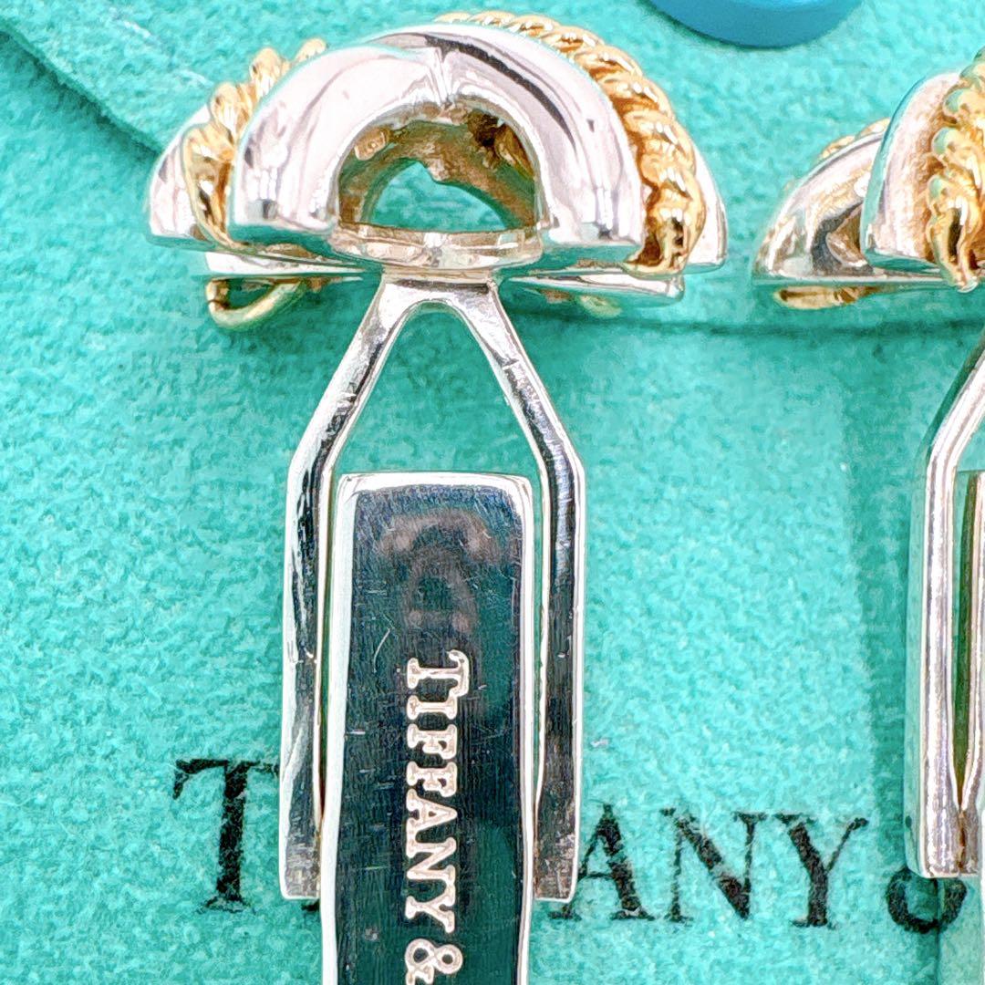 オールドティファニー シグネチャー コンビ カフス シルバー925 k18