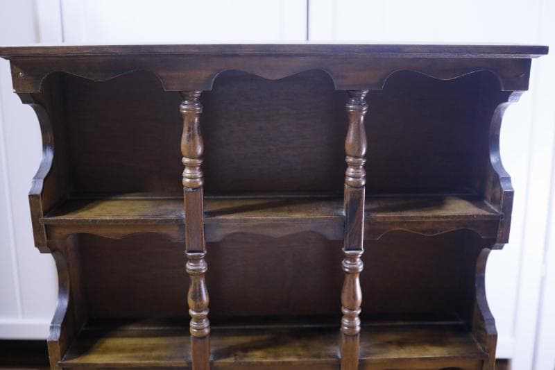 ◆ナチュラルウッドの オープンシェルフ 　飾り棚　4段　アンティークレトロ