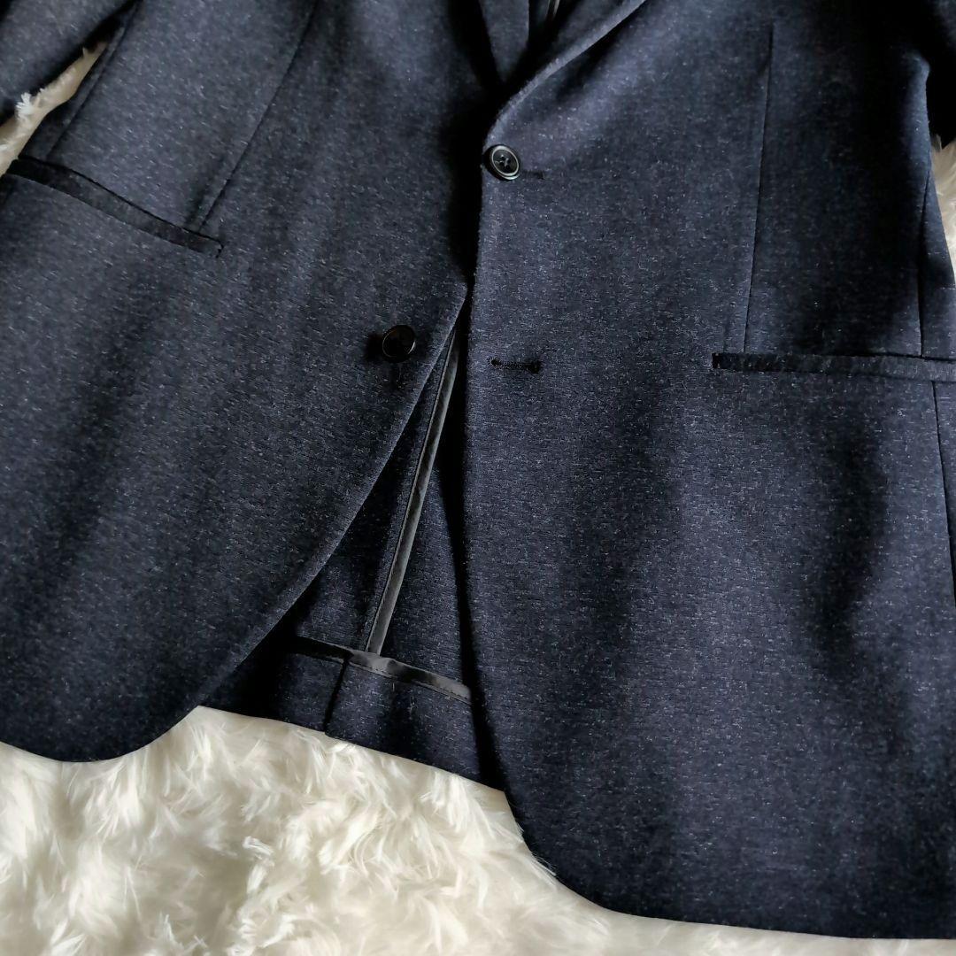 美品 ZARA ストレッチ ウォッシャブル スーツ セットアップ 52 ネイビー