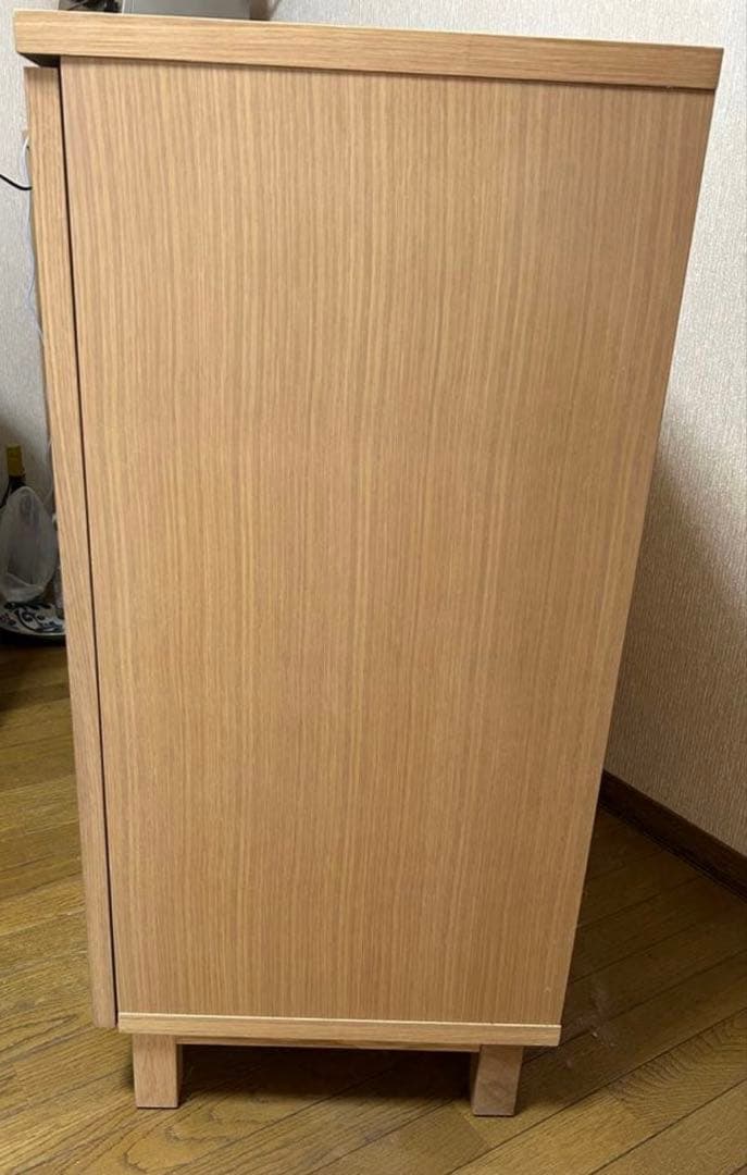 【送料込み】無印良品　木製食器棚（ガラス扉） 廃盤品