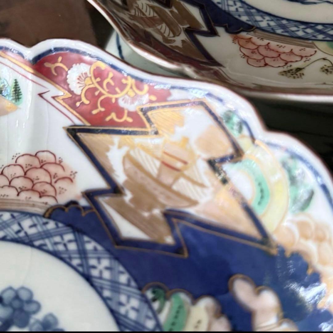 K様へ感謝お嫁入り‼️最強運GOLD伊万里錦手帆かけ舟❌山水❌米俵在銘八寸皿2客