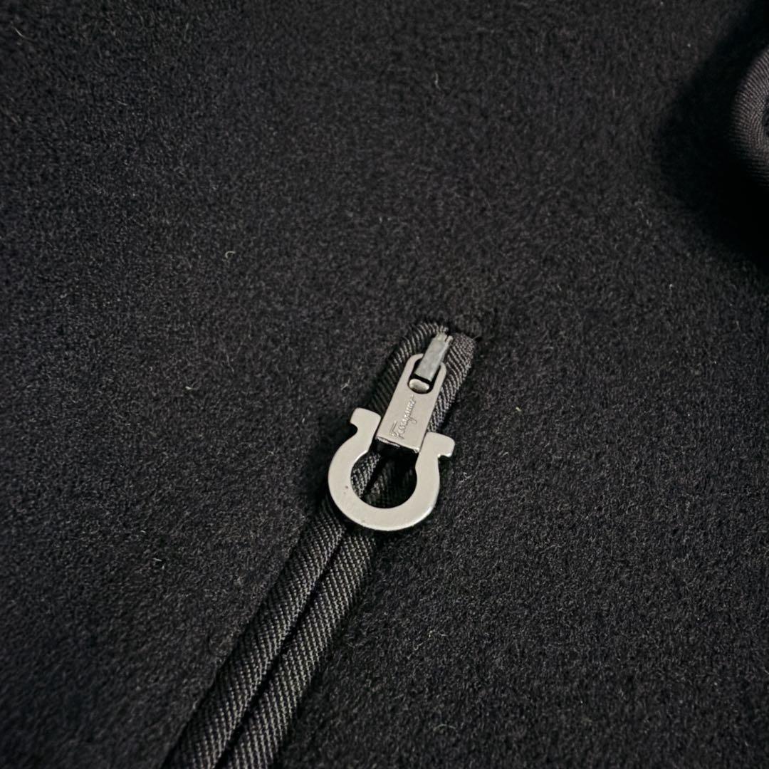 新品タグ付 フェラガモ カシミヤ混 ガンチーニ コート 52 XL 黒