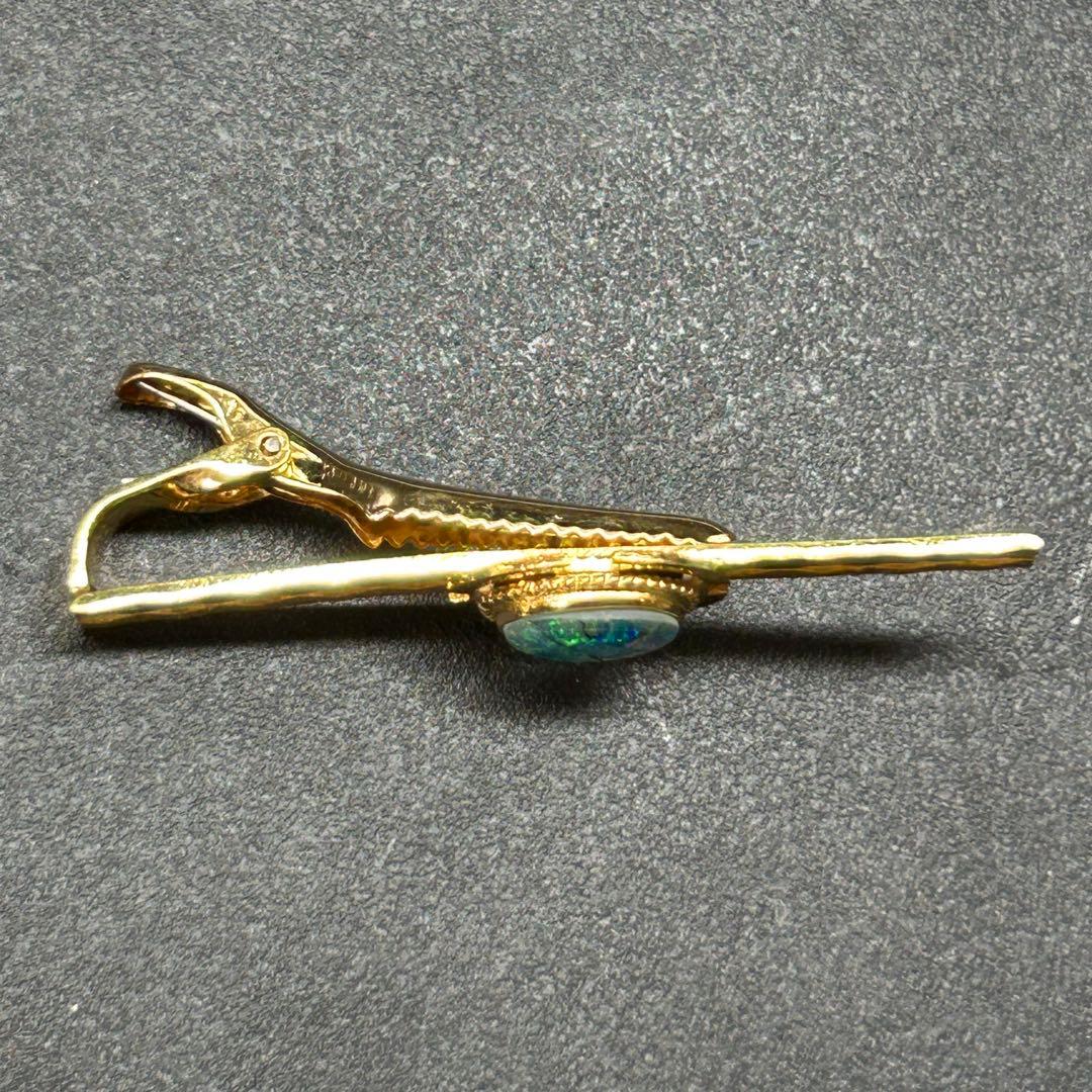 クレア様 美品　18K刻印　天然石オパール　ゴールド金色　ネクタイピン・タイピン