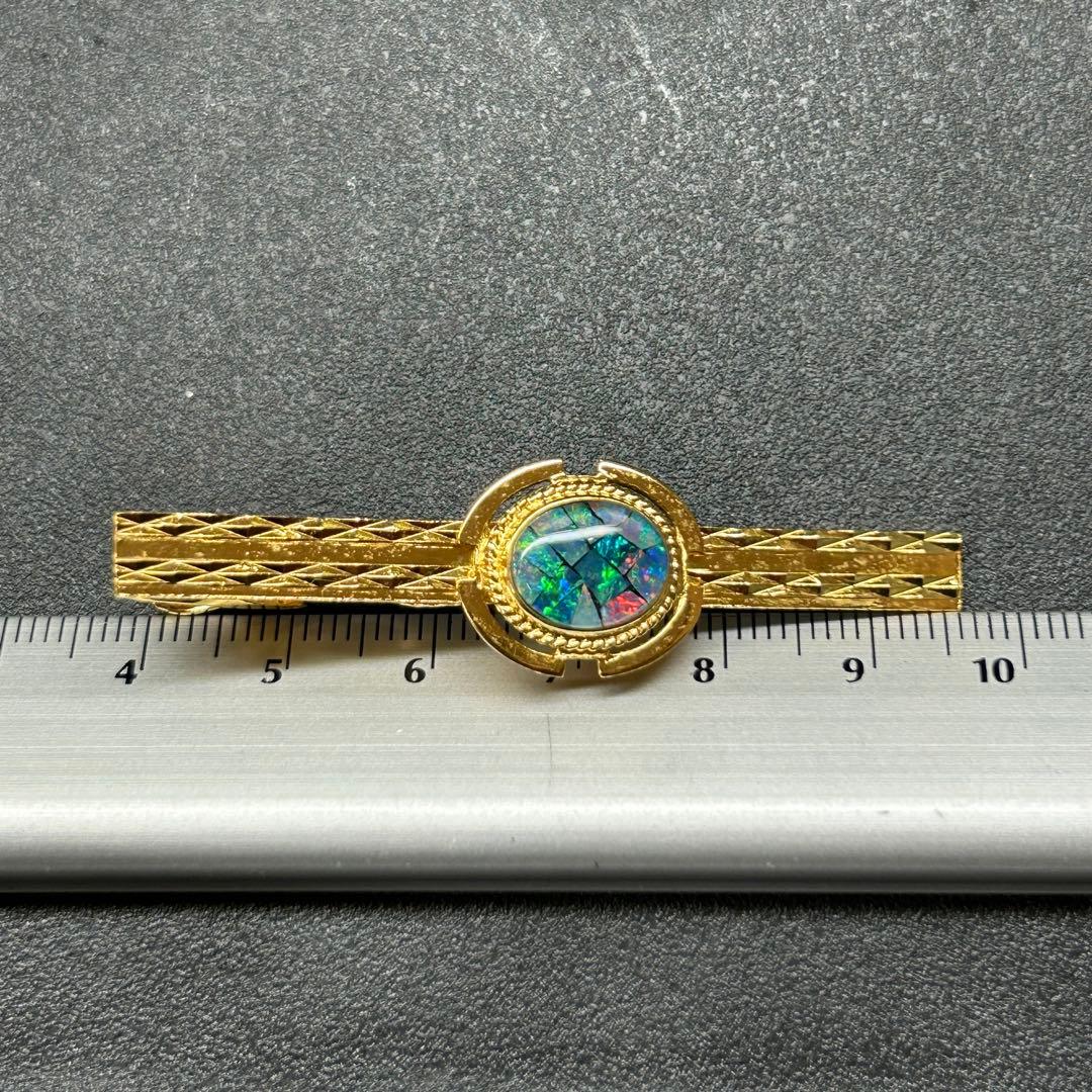 クレア様 美品　18K刻印　天然石オパール　ゴールド金色　ネクタイピン・タイピン