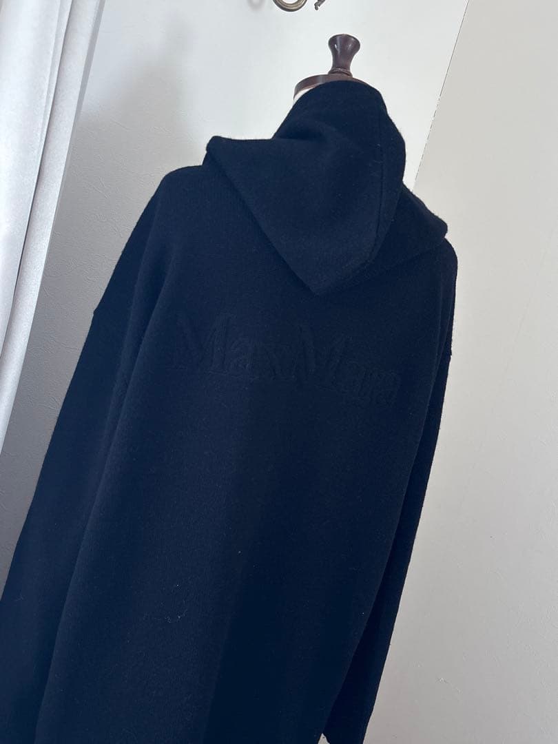 【希少】マックスマーラ MaxMara ロゴ入りニットワンピース　L 黒