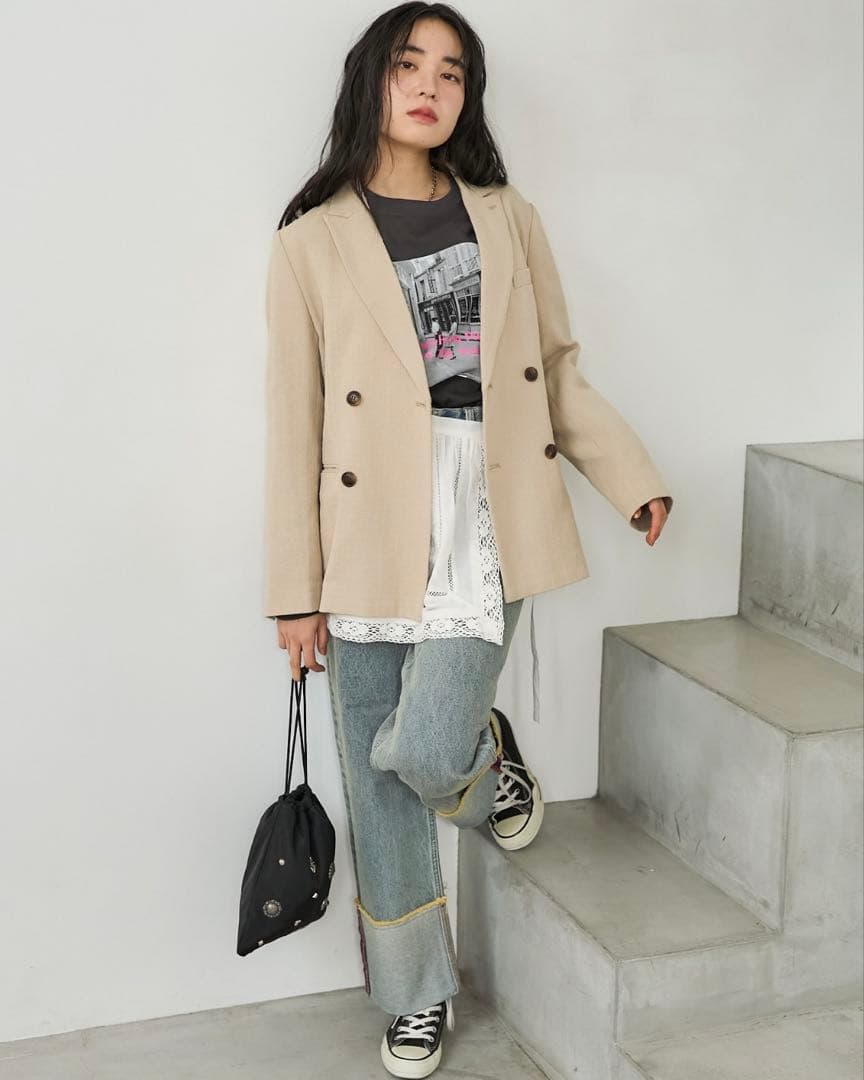 【新品未使用】 フリークスストア ダブルジャケット ワイドタックパンツ セット