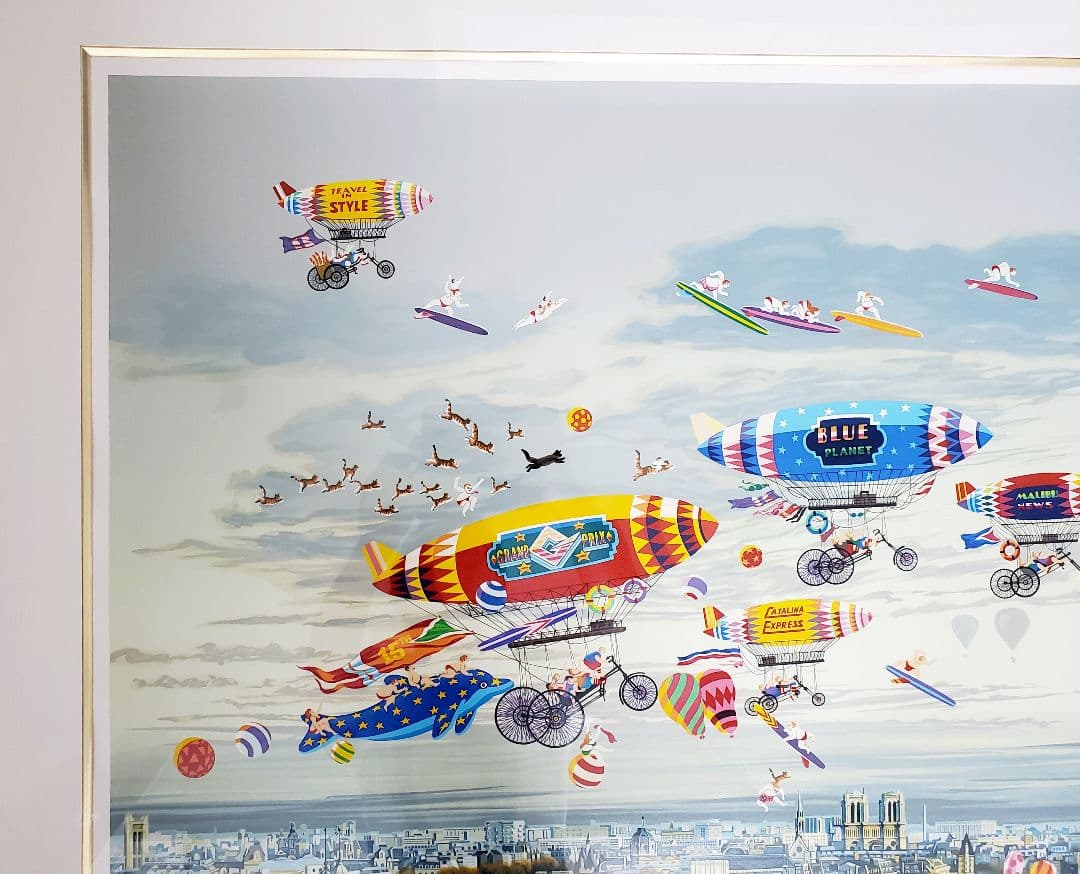 SGOSSKヒロ ヤマガタ　そよ風に乗って　シルクスクリーン　直筆サイン