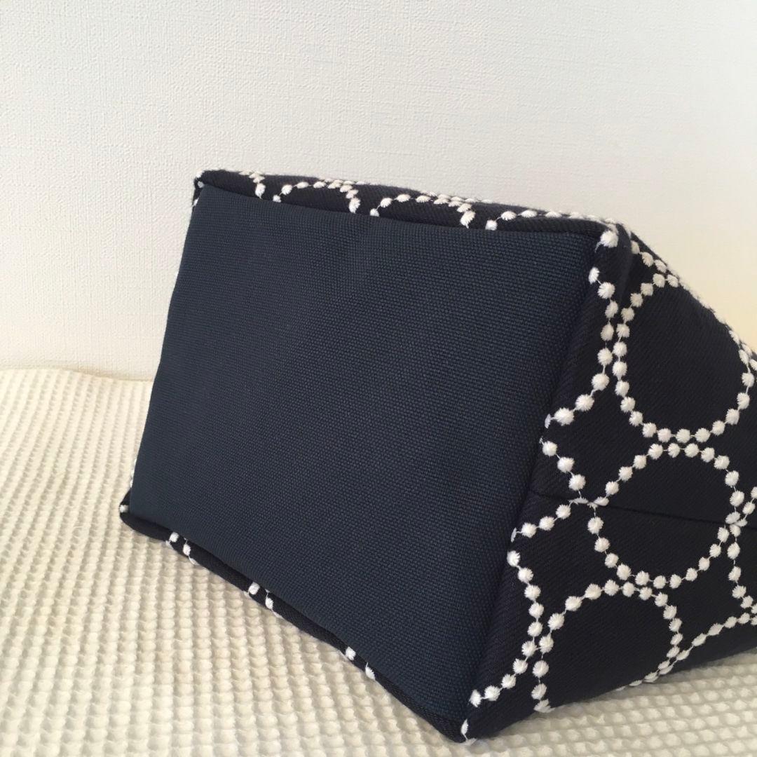 ミナペルホネン ハンドメイド トートバッグ タンバリン ネイビー