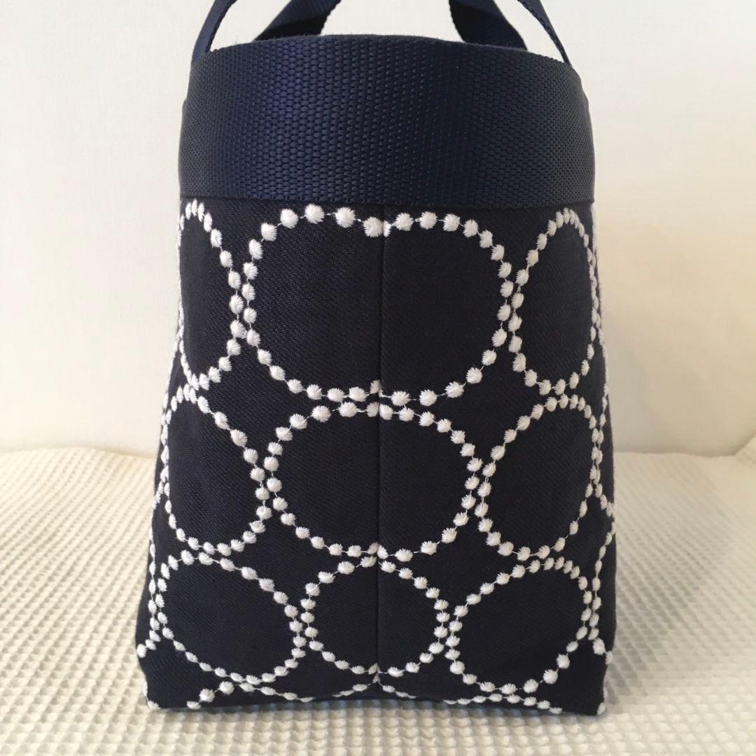 ミナペルホネン ハンドメイド トートバッグ タンバリン ネイビー
