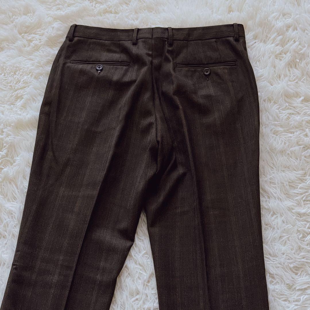 ポールスミスコレクション 裏地花柄 総柄 セットアップスーツ Lサイズ ブラウン