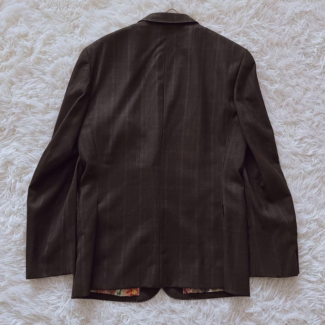 ポールスミスコレクション 裏地花柄 総柄 セットアップスーツ Lサイズ ブラウン