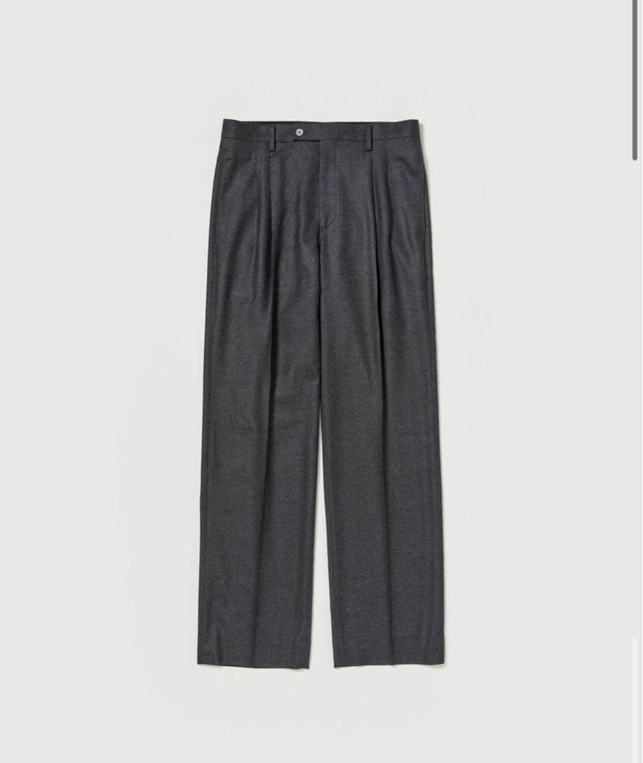SUPER LIGHT WOOL TWO TUCK SLACKS 4 チャコール