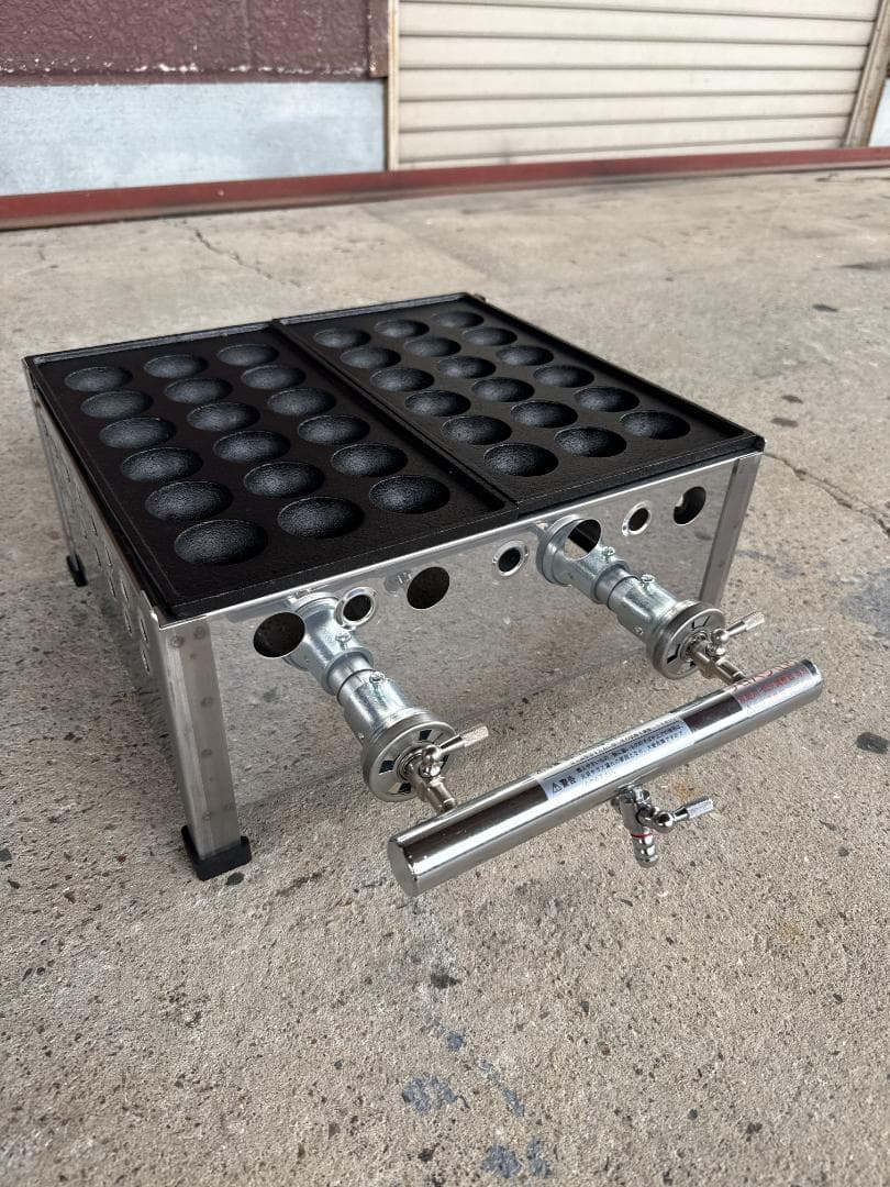 新品　業務用　たこ焼器　2連　大玉　18穴　プロパンガス　イベント　屋台⑴