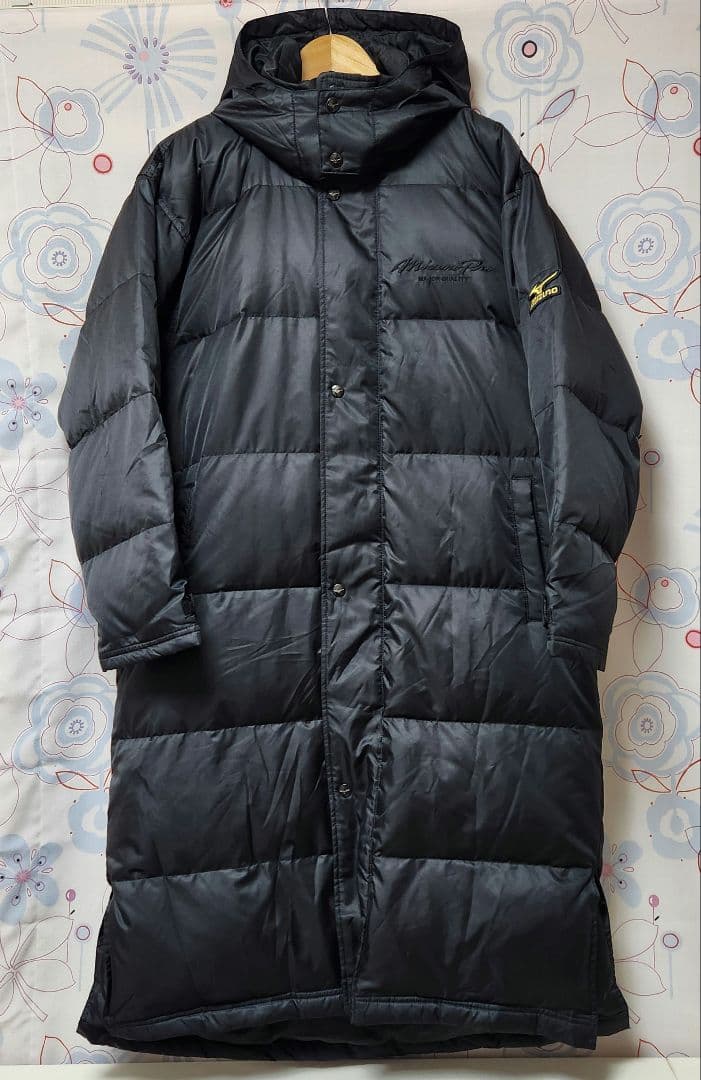 ミズノプロ mizuno pro ダウンコート M 黒 野球 ベンチコート 美品