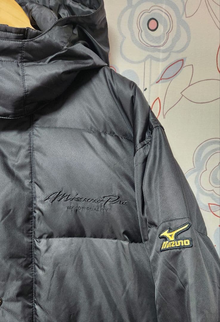ミズノプロ mizuno pro ダウンコート M 黒 野球 ベンチコート 美品