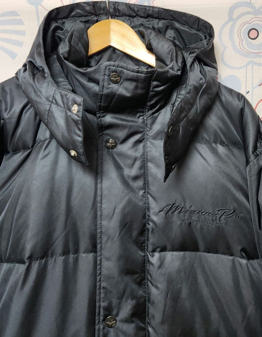 ミズノプロ mizuno pro ダウンコート M 黒 野球 ベンチコート 美品