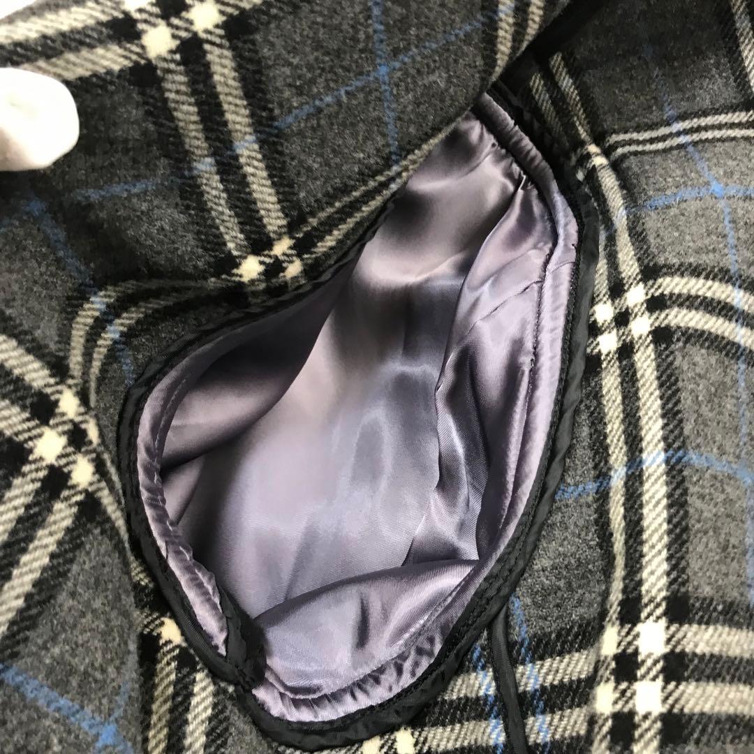 バーバリーブラックレーベル 黒 ダッフルコート ノバチェック L