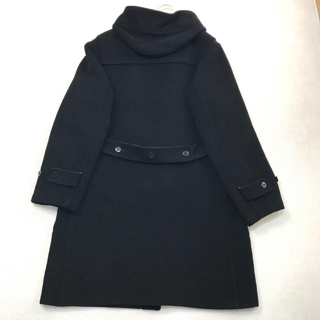 バーバリーブラックレーベル 黒 ダッフルコート ノバチェック L