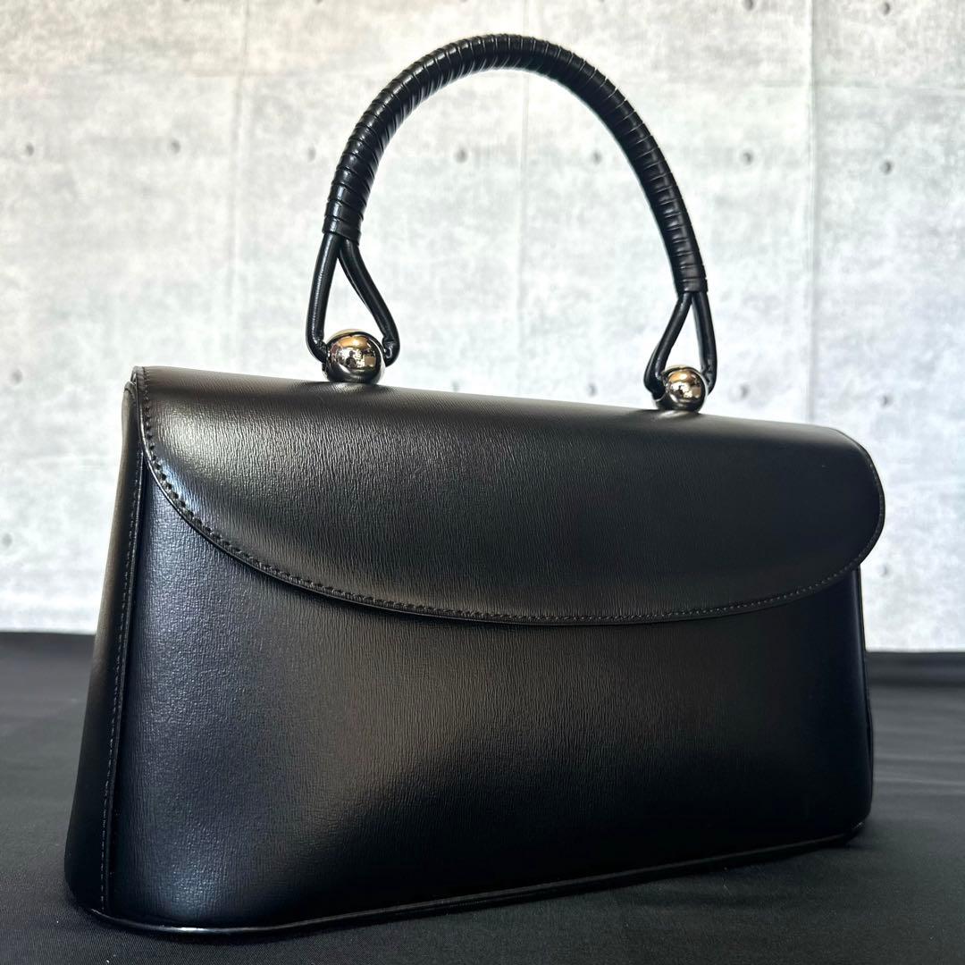 専用品HAMANO ロイヤルスタンド 黒 カーフレザー ハンドバッグ現行品