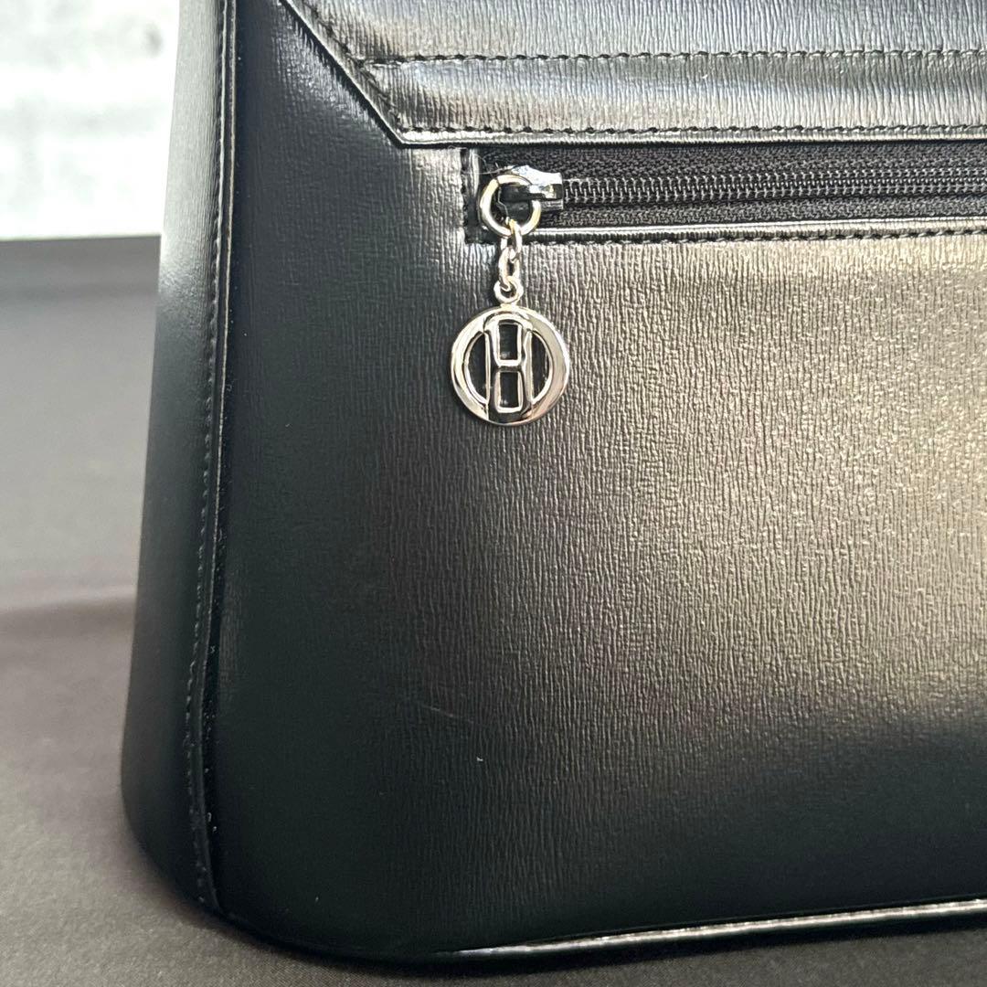 専用品HAMANO ロイヤルスタンド 黒 カーフレザー ハンドバッグ現行品