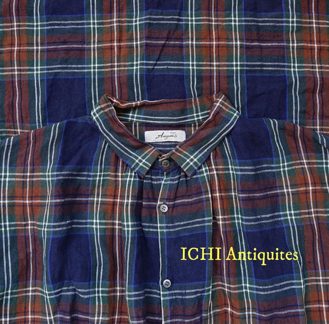 ICHI Antiquites リネンタータンシャツドレス ワンピース サイズF