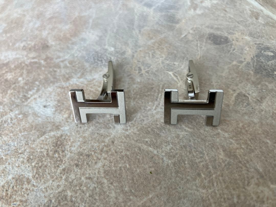 エルメス カフリンクス Hロゴ 極美品 フルセット 箱袋付